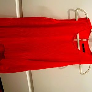 Zara pleated front red orange S sleeveless blouse